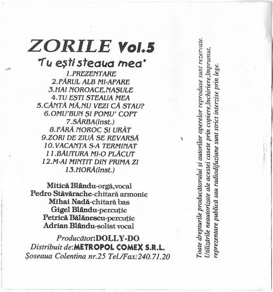 Zorile Din Galați - Vol.5 Tu Ești Steaua Mea, (Casetă Audio) [2]