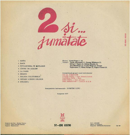 2 Și ... Jumătate - 2 Și ... Jumătate, (Disc Vinil) [1]