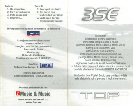 3rei Sud Est - Top, (Casetă Audio) [1]