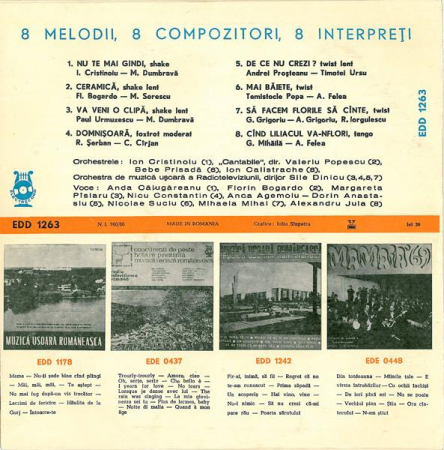 8 Melodii, 8 Compozitori, 8 Interpreți (Disc Vinil) [1]