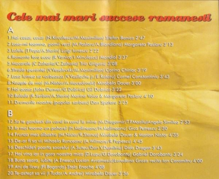 70 Show - Cele Mai Mari Succese Românești  (Caseta Audio) [1]