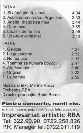 Marina Voica - Cântecele Mele (Caseta Audio) [1]