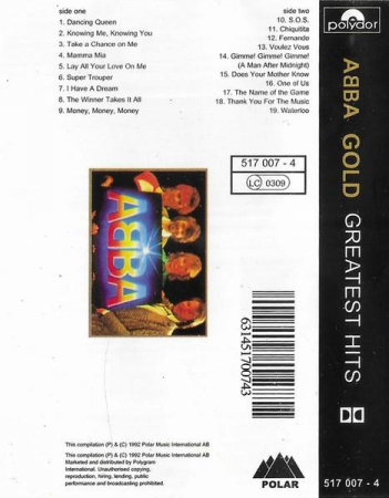 ABBA - Gold (Greatest Hits) , (Casetă Audio) [1]