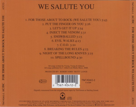 AC/DC - For Those About To Rock We Salute You (CD) [1]