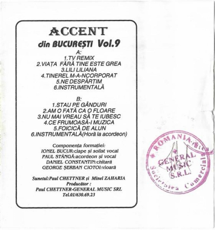 Accent din București - Vol. 9 , (Casetă Audio) [1]