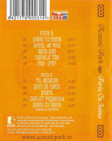 Acoustic Park – Pariu Cu Inima (CASETE) [1]