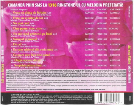 Adi De La Vâlcea - Ediție Limitată, (CD) [1]