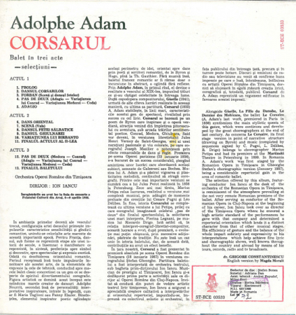 Adolphe C. Adam - Corsarul, (Disc Vinil) [1]