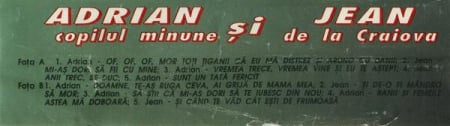 Adrian Copilul Minune - Adrian Copilul Minune Și Jean De La Craiova, (Casetă Audio) [1]