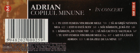 Adrian Copilul Minune – În Concert (Sala Palatului - Bucuresti - Aprilie 2001) (CASETA) [1]