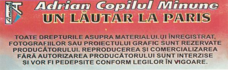 Adrian Copilul Minune - Un Lăutar La Paris, (Casetă Audio) [1]
