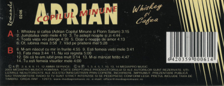 Adrian Copilul Minune – Whiskey Și Cafea (Best Of) (CASETA) [1]