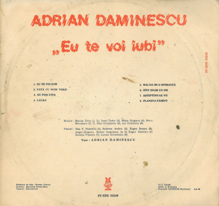 Adrian Daminescu - Eu Te Voi Iubi, (Disc Vinil) [1]