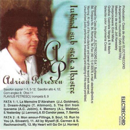 Adrian Petrescu - Iubind Sub Stele Albastre, (Casetă Audio) [1]