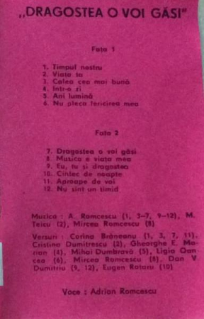 Adrian Romcescu - Dragostea O Voi Găsi (Caseta Audio) [1]