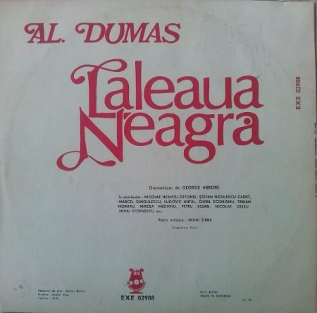 Alexandre Dumas - Laleaua Neagră, (Disc Vinil) [1]