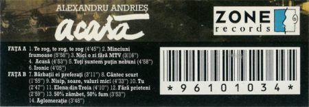 Alexandru Andrieș - Acasă , (Casetă Audio) [1]
