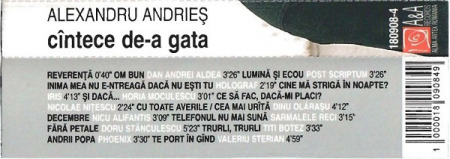 Alexandru Andrieș - Cîntece De-a Gata , (Casetă Audio) [1]