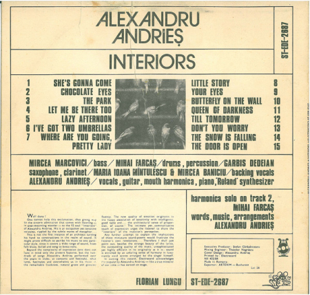 Alexandru Andrieș - Interioare = Interiors, (Disc Vinil) [1]