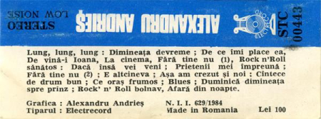 Alexandru Andrieș - Rock'n'Roll, (Casetă Audio) [1]