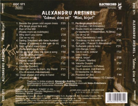 Alexandru Arșinel - Cabman, Drive On! (Mână, Birjar!), (CD) [1]