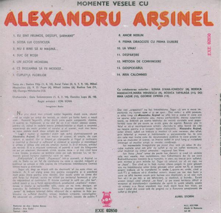 Alexandru Arșinel - "Momente Vesele", (Disc Vinil) [1]