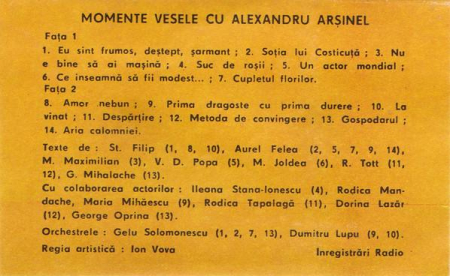 Alexandru Arșinel - „Momente Vesele” (Caseta Audio) [1]