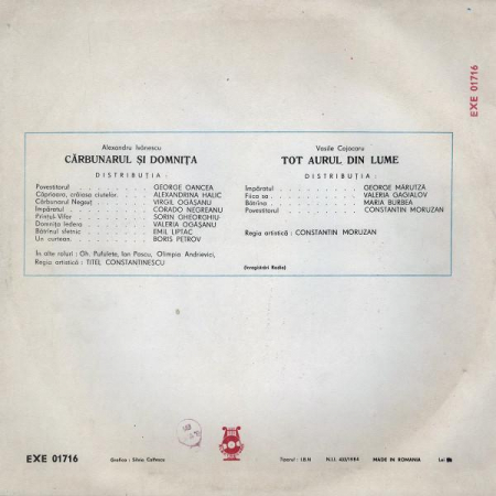 Alexandru Ivănescu - Cărbunarul Și Domnița / Tot Aurul Din Lume, (Disc Vinil) [1]