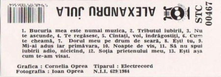 Alexandru Jula - Alexandru Jula, (Casetă Audio) [1]