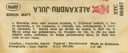 Alexandru Jula – Mi-ai Adus Iar Primăvara (CASETA) [2]