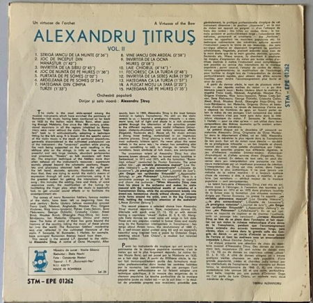 Alexandru Țitruș - Un Virtuose De L'Archet Vol. II = A Virtuoso Of The Bow Vol. II, (Disc Vinil) [1]