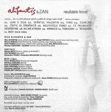 Alifantis & Zan - Neuitatele Femei, (CD) [1]