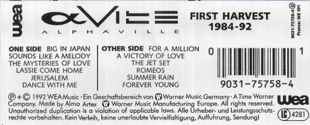 Alphaville - First Harvest 1984-92 (Caseta Audio) [1]