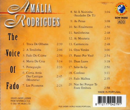 Amália Rodrigues - The Voice Of Fado, (CD) [1]