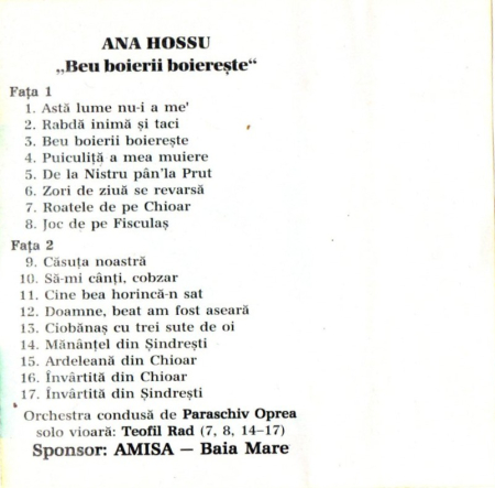 Ana Hossu - Beu Boierii Boiereste (Caseta Audio) [1]