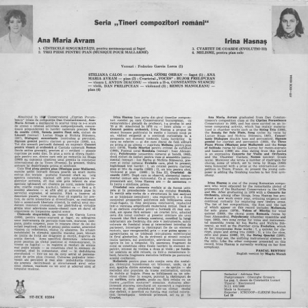Ana-Maria Avram - Ana-Maria Avram / Irina Hasnaș, (Disc Vinil) [1]