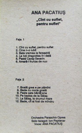 Ana Pacatiuș - Cînt Cu Suflet, Pentru Suflet (Caseta Audio) [1]