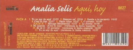 Analia Selis - Aquí, Hoy , (Casetă Audio) [1]