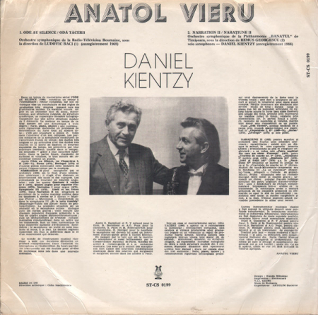 Anatol Vieru - Daniel Kientzy Saxophone(s) / Orchestre symphonique de la Radiotelevision Roumaine* Sous La Direction De Ludovic Baci* / Orchestre symphonique de la Philharmonie "Banatul" de Timisoara* [1]
