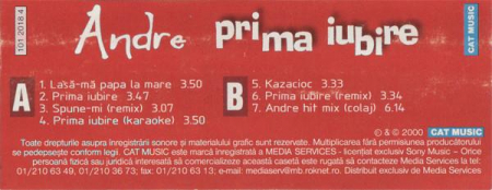 André - Prima Iubire , (Casetă Audio) [1]