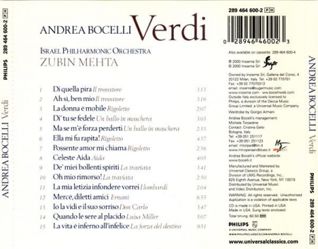 Andrea Bocelli - Verdi, (CD) [1]