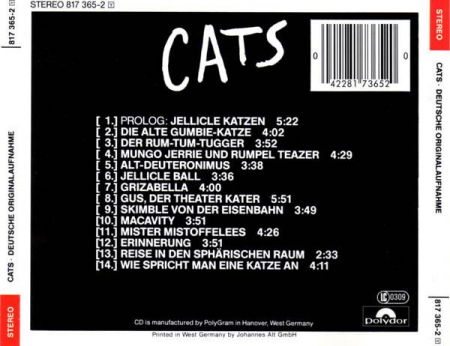 Andrew Lloyd Webber - Cats (Deutsche Originalaufnahme), (CD) [1]
