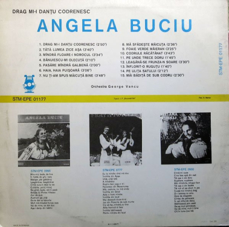 Angela Buciu – Drag Mi-i Danțu Codrenesc, (Disc Vinil) [1]