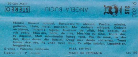 Angela Buciu - Mîndră Floare-i Norocul (Caseta Audio) [1]