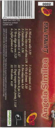 Angela Similea - Lumea Mea , (Casetă Audio) [1]