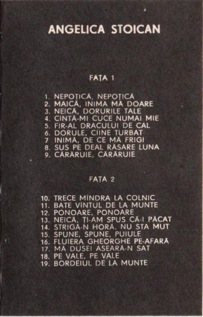 Angelica Stoican - Bate Vîntul De La Munte	 (Caseta Audio) [1]