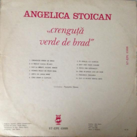 Angelica Stoican - Crenguță Verde De Brad, (Disc Vinil) [1]
