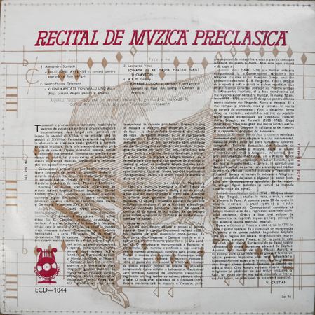 Angelica Tuccari, Conrad Klemm, Loredana Franceschini – Recital De Musică Preclasică (Disc Vinil) [1]