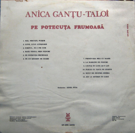 Anica Ganțu-Taloi - Pe Potecuța Frumoasă, (Disc Vinil) [1]
