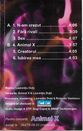 Animal X - Animal X, (Casetă Audio) [1]
